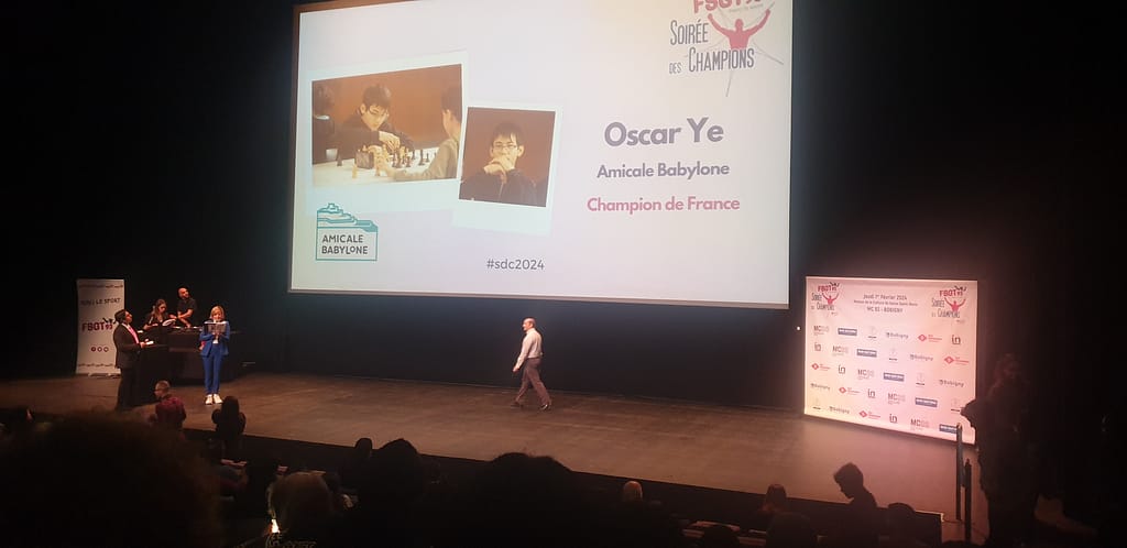 Soirée des Champions 2024 FSGT
Oscar Ye champion de France jeune